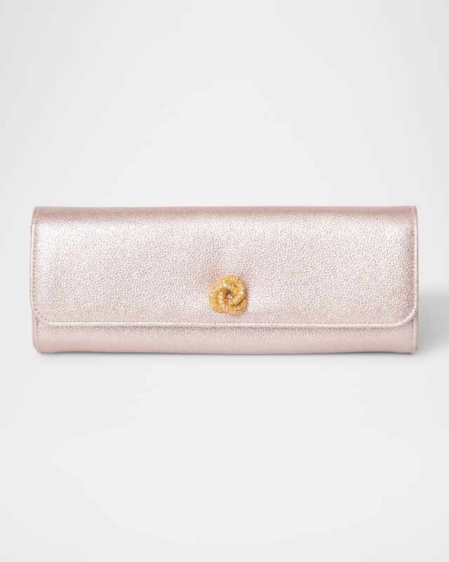 Robbie Mini Flap Metallic Clutch Bag